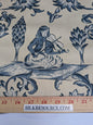 Bty Lee Jofa Dambura Print Monkey Griffin Indigo Deeper Blue Deer Music Toile Cotton Chintz