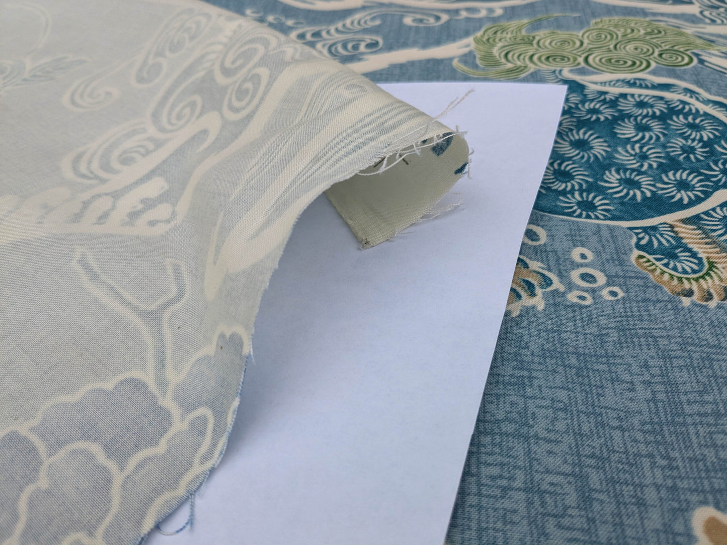 Brunschwig &amp; Fils Shishi Peony &amp; Chinese Lion On Turquoise Cotton MSRP USD 336/Y