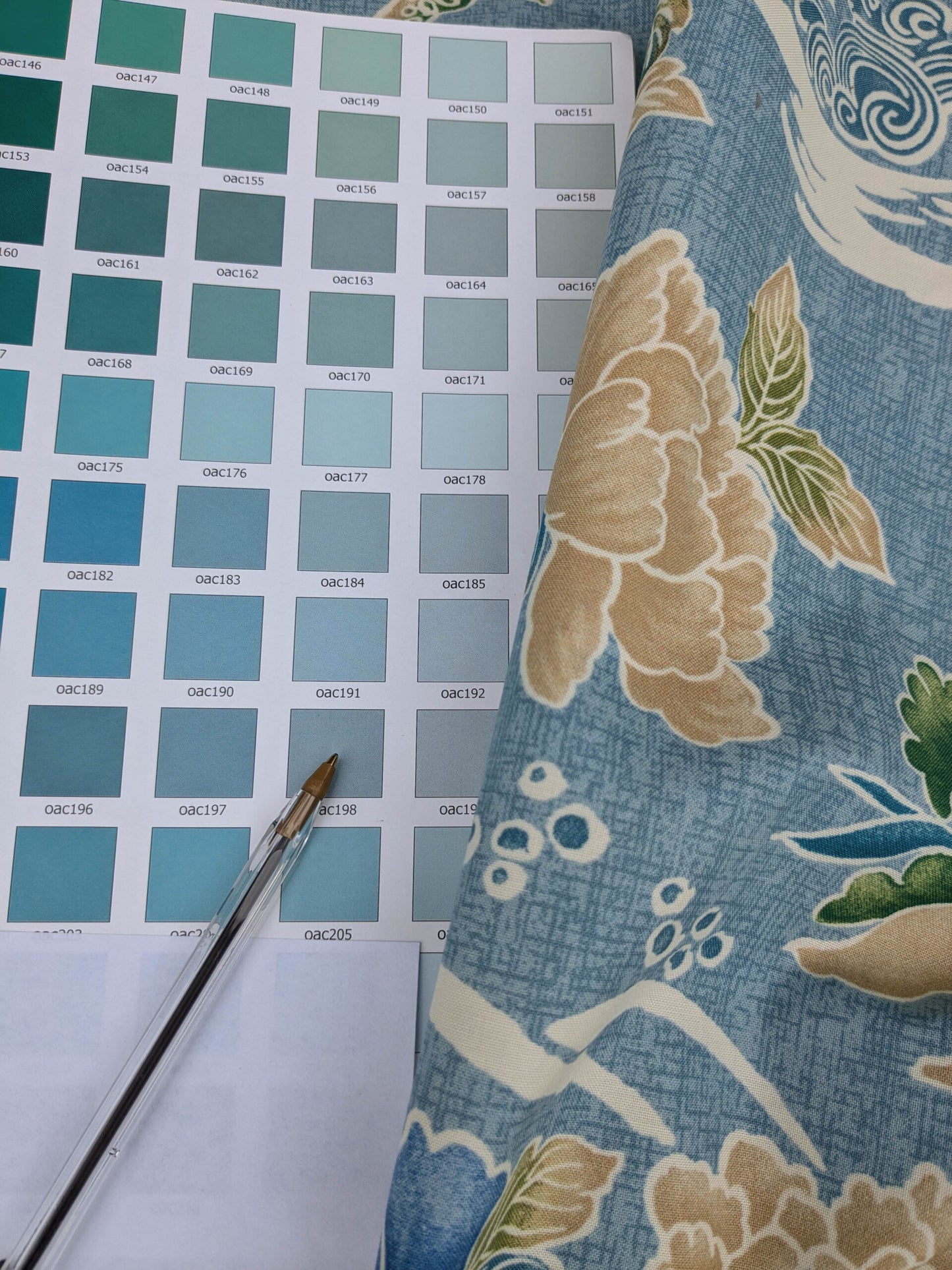 Brunschwig &amp; Fils Shishi Peony &amp; Chinese Lion On Turquoise Cotton MSRP USD 336/Y