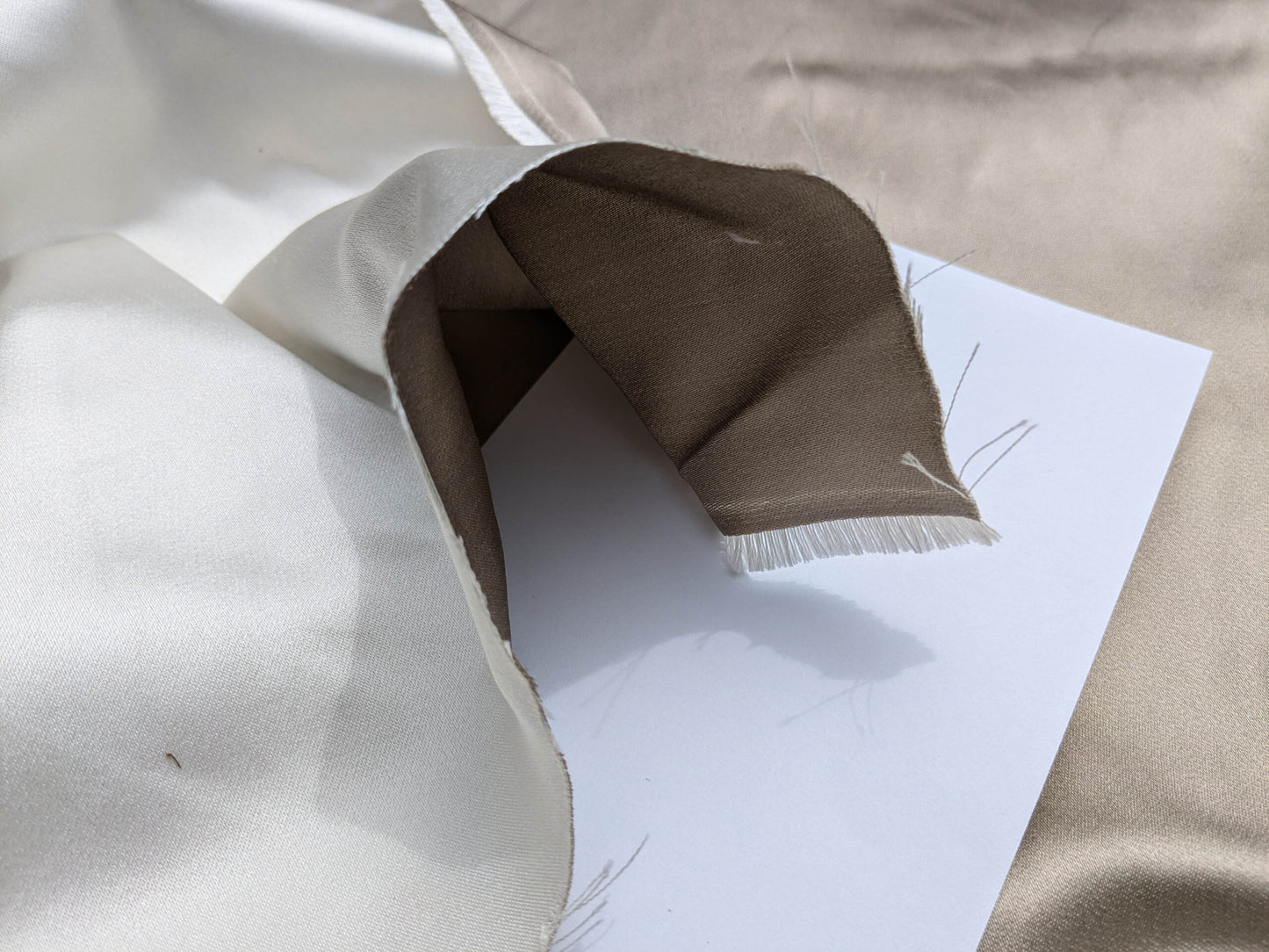 Clarence House Monceau Double Faced Duchess Satin Silk Cream/beige