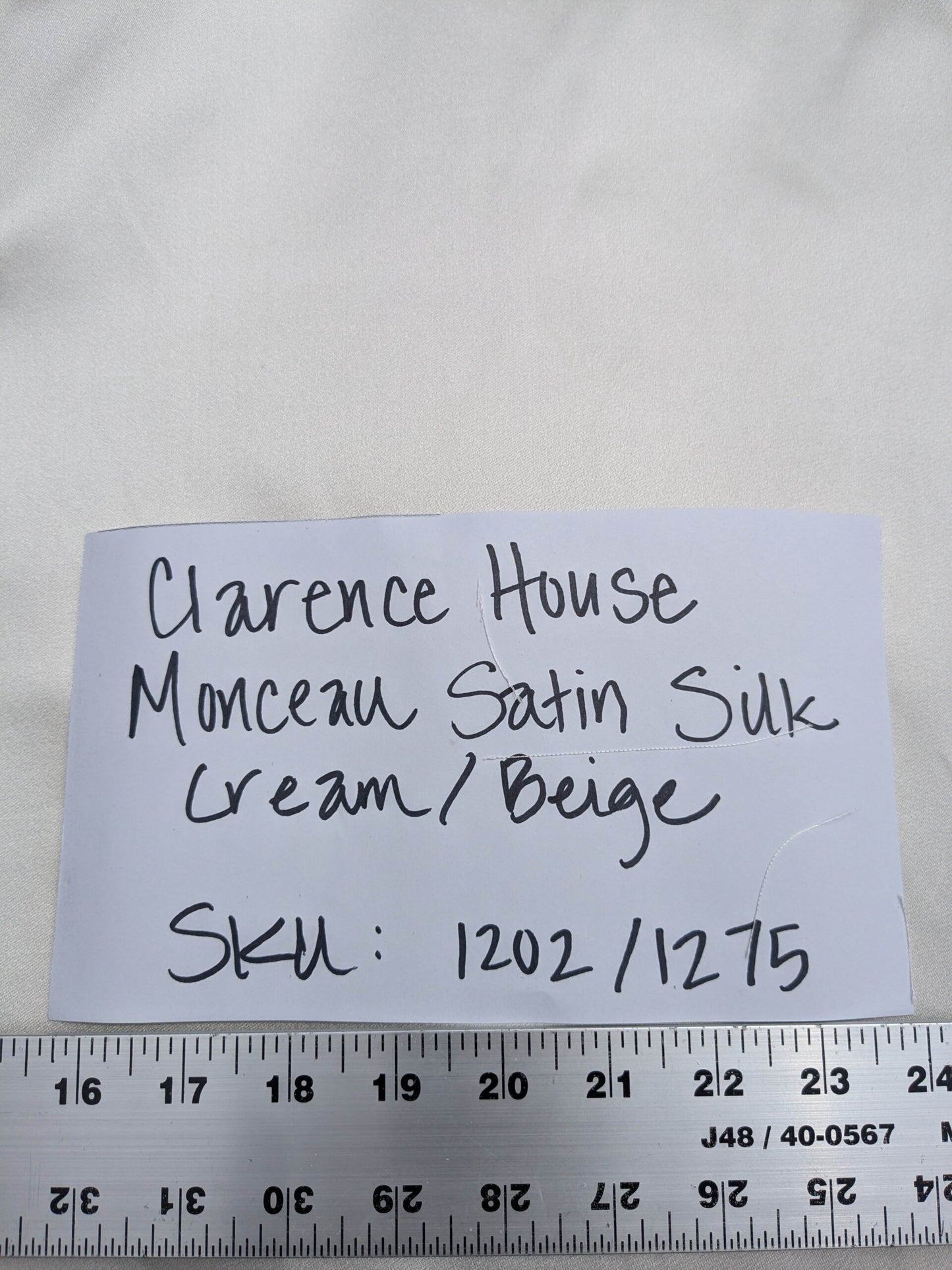 Clarence House Monceau Double Faced Duchess Satin Silk Cream/beige