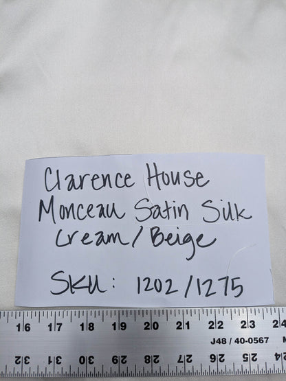 Clarence House Monceau Double Faced Duchess Satin Silk Cream/beige