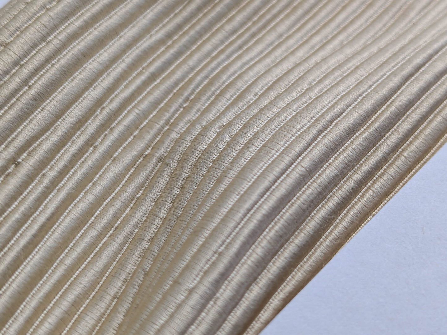 Tapestry Silk Ottoman Wide Ribbed Champagne White MSRP USD 600+/Yard