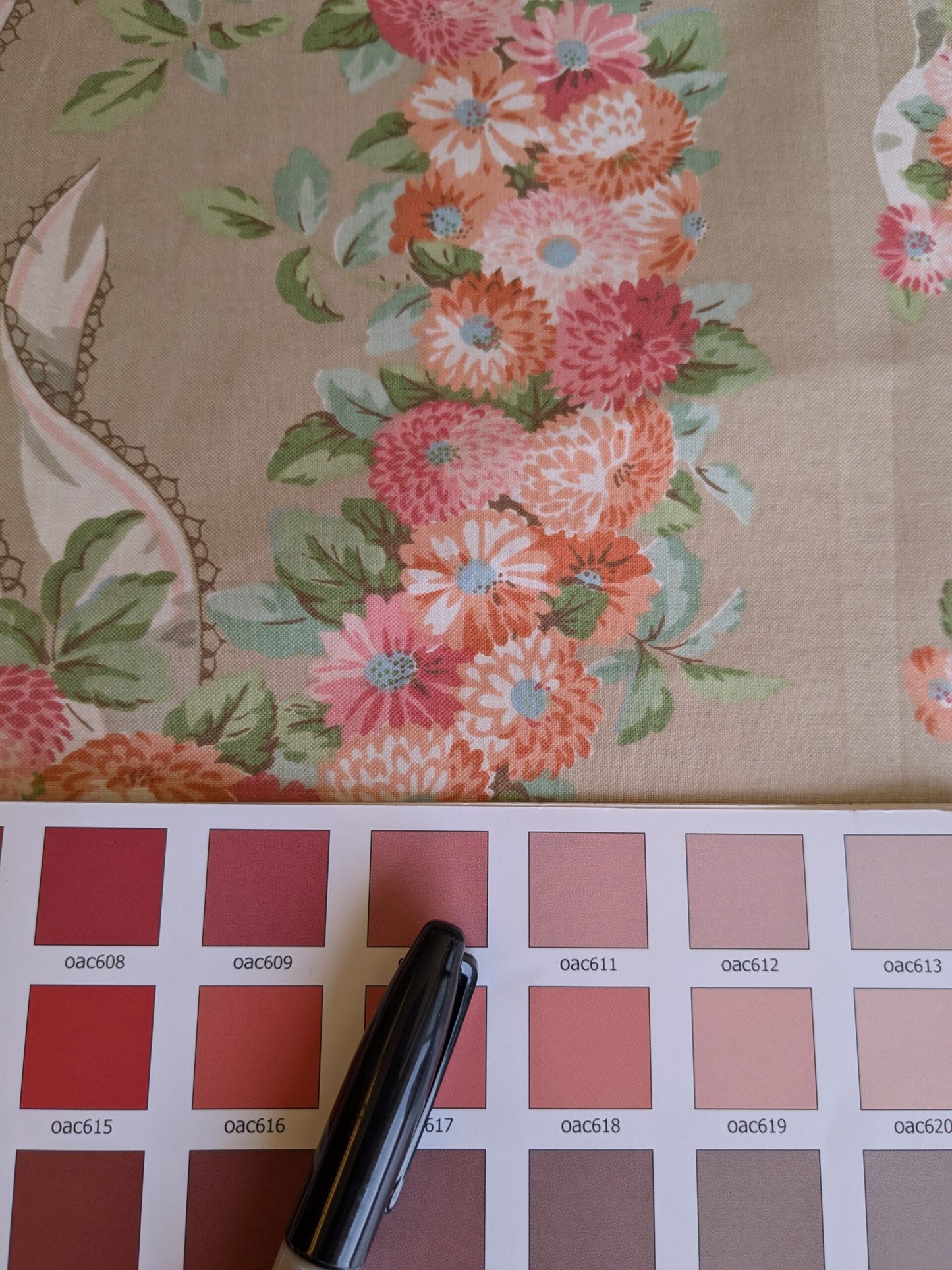 Scalamandre Old World Weavers Montpelier Chintz with Border Vanilla Grey Red Pink on Pale Butter Rose Garland and Ribbons Elizabeth British Chintz (Copy)