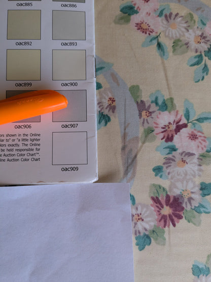 Scalamandre Old World Weavers Montpelier Chintz with Border Ecru Salmon Pink on Pale Butter Rose Garland and Ribbons Elizabeth British Chintz