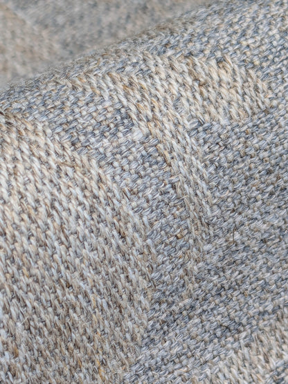 Scalamandre Amelia in "Smoke" Pale Blue Natural Beige Renaissance Damask Jacquard Linen Acanthus Artichoke Feather MSRP USD 176/y