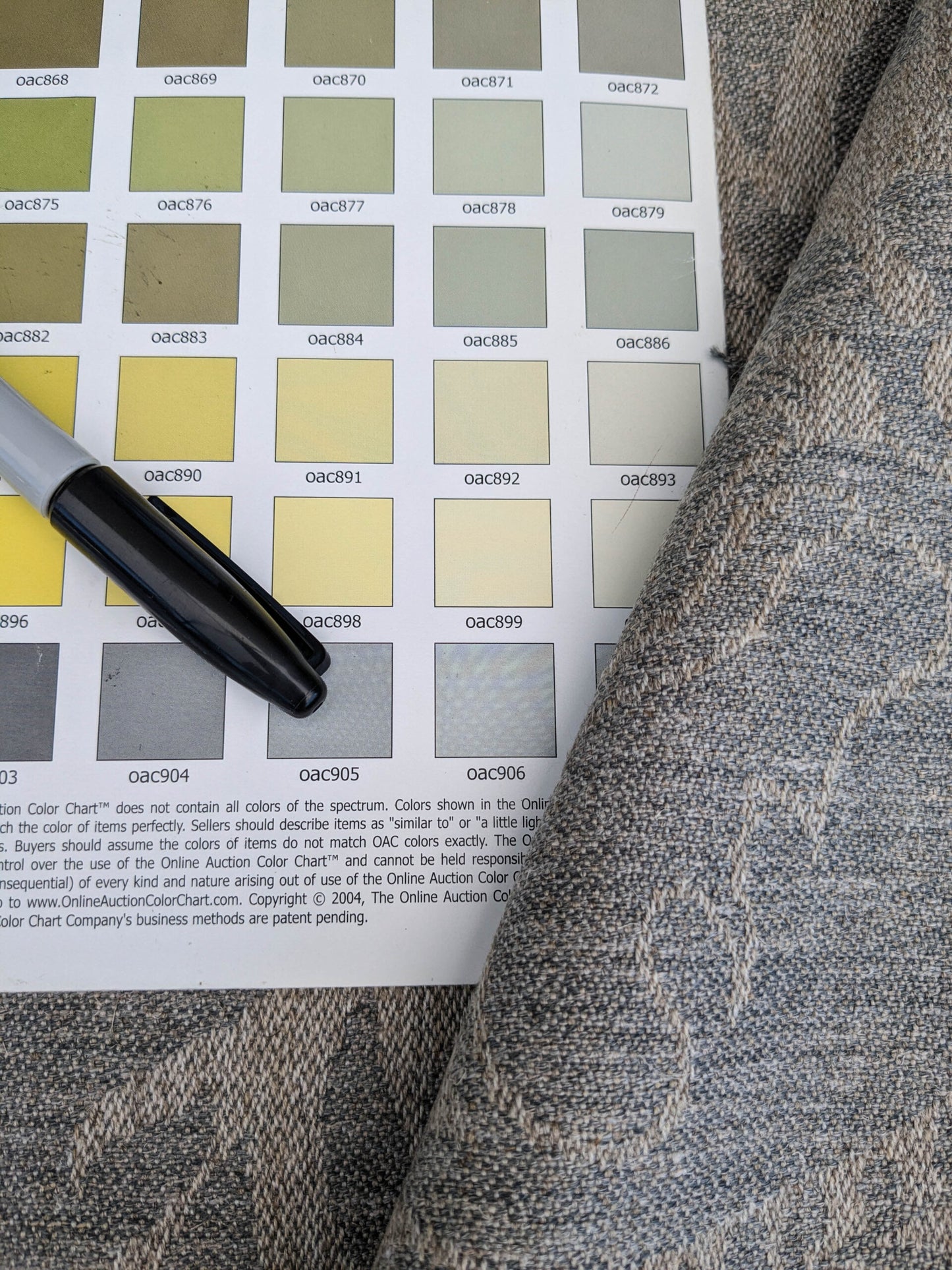 Scalamandre Amelia in "Smoke" Pale Blue Natural Beige Renaissance Damask Jacquard Linen Acanthus Artichoke Feather MSRP USD 176/y