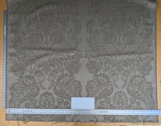 Scalamandre Amelia in "Linen" Natural Oatmeal Beige Renaissance Damask Jacquard Linen Acanthus Artichoke Feather MSRP USD 176/y (Copy)