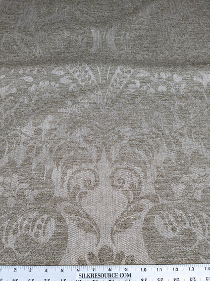 Scalamandre Amelia in "Linen" Natural Oatmeal Beige Renaissance Damask Jacquard Linen Acanthus Artichoke Feather MSRP USD 176/y (Copy)