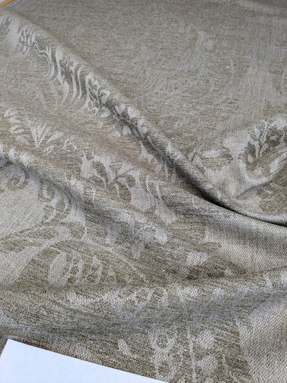 Scalamandre Amelia in "Linen" Natural Oatmeal Beige Renaissance Damask Jacquard Linen Acanthus Artichoke Feather MSRP USD 176/y (Copy)