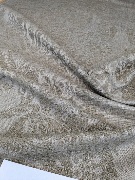 Scalamandre Amelia in "Linen" Natural Oatmeal Beige Renaissance Damask Jacquard Linen Acanthus Artichoke Feather MSRP USD 176/y (Copy)