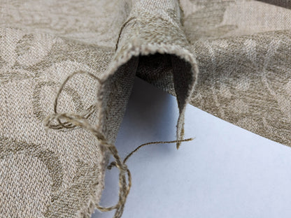 Scalamandre Amelia in "Linen" Natural Oatmeal Beige Renaissance Damask Jacquard Linen Acanthus Artichoke Feather MSRP USD 176/y (Copy)