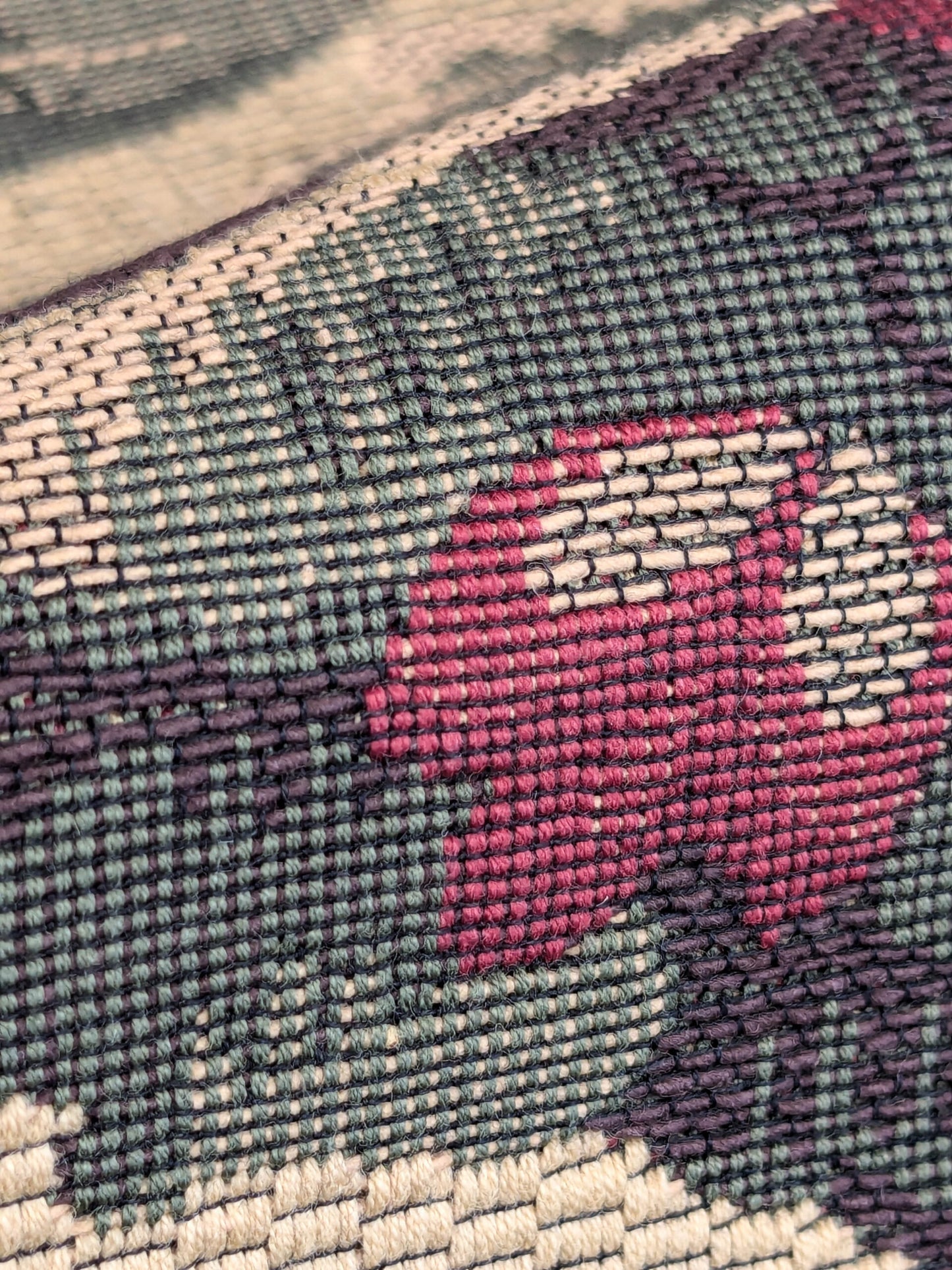 Scalamandre Sentier Greens &amp; Browns on Beige Forest Foliage Oak Pineapple Daisy Tapestry from France Cotton Heavy MSRP USD352/y