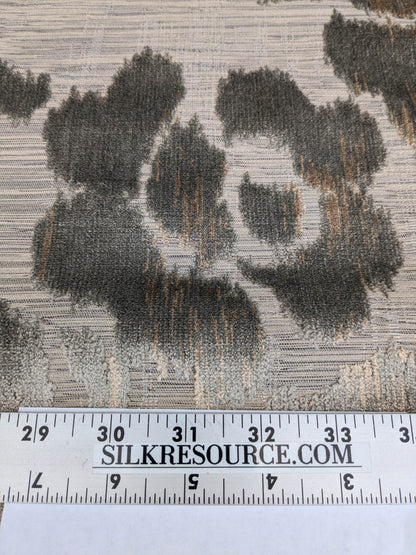Scalamandre Varala Taupe Brown Gray Cut Velvet Silky Rose Garland Medallion Romantism Heavy Duty MSRP USD 280/y