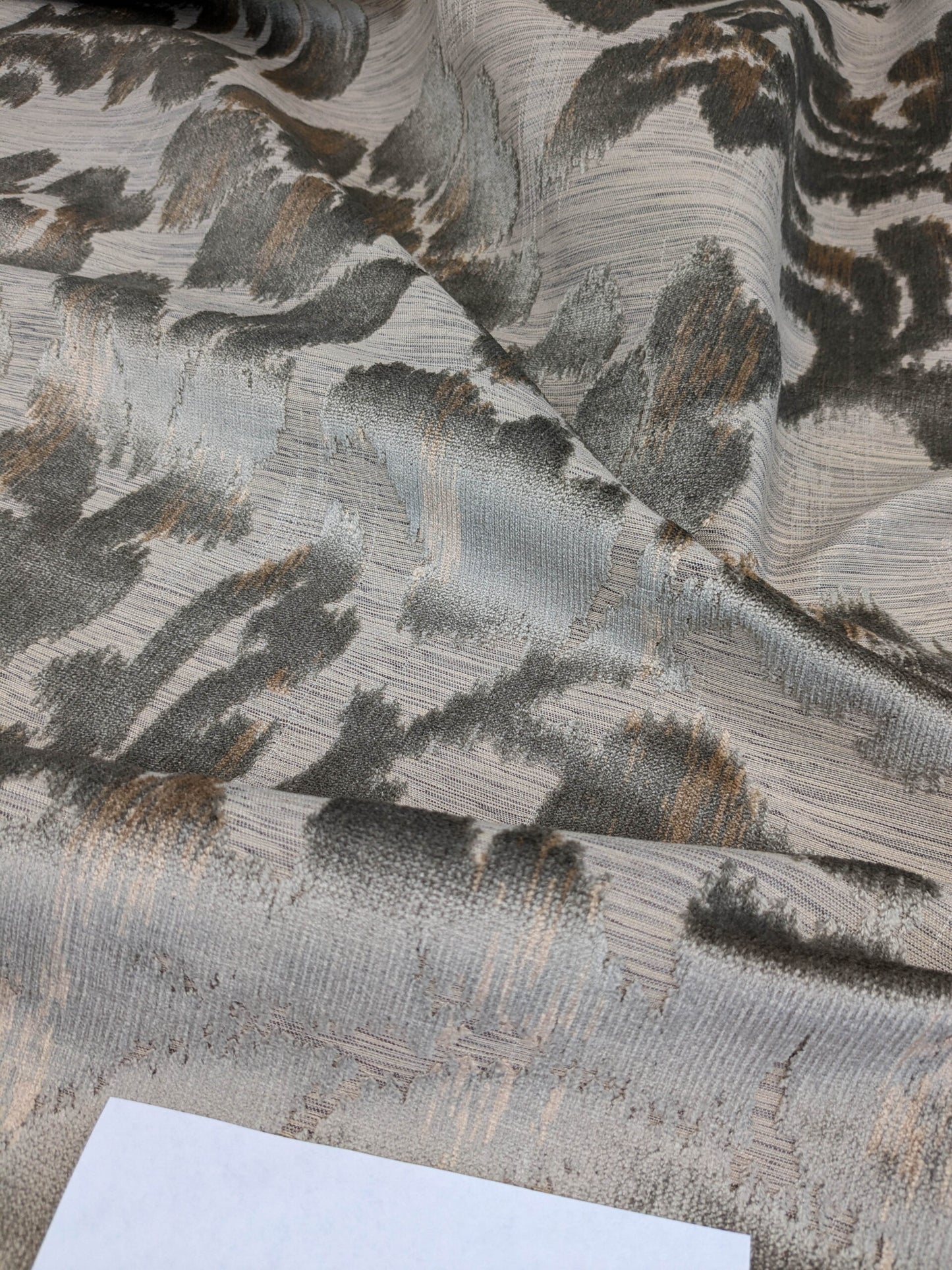 Scalamandre Varala Taupe Brown Gray Cut Velvet Silky Rose Garland Medallion Romantism Heavy Duty MSRP USD 280/y