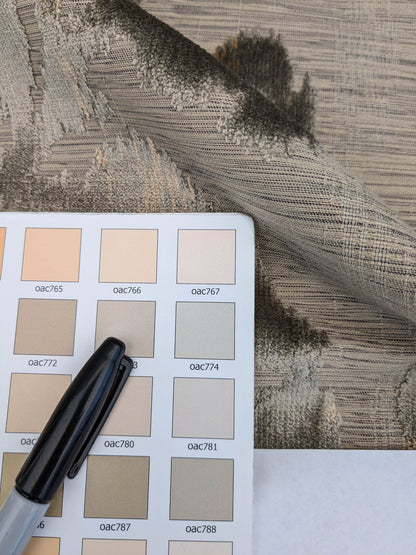 Scalamandre Varala Taupe Brown Gray Cut Velvet Silky Rose Garland Medallion Romantism Heavy Duty MSRP USD 280/y