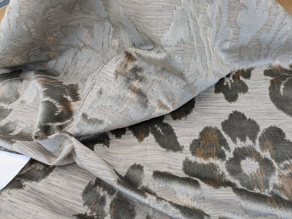 Scalamandre Varala Taupe Brown Gray Cut Velvet Silky Rose Garland Medallion Romantism Heavy Duty MSRP USD 280/y