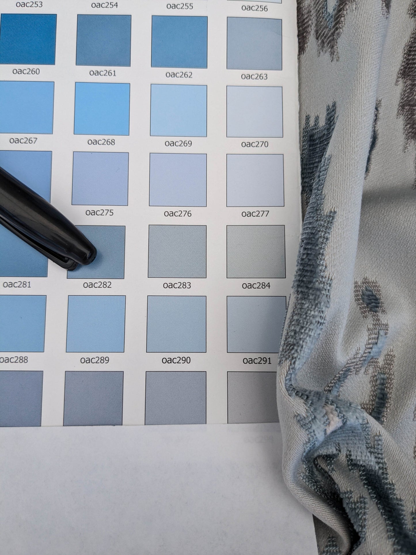 Scalamandre  Tai Lao Mist Blue Brown Velvet Ikat Paisley Viscose Cotton MSRP USD 532/y