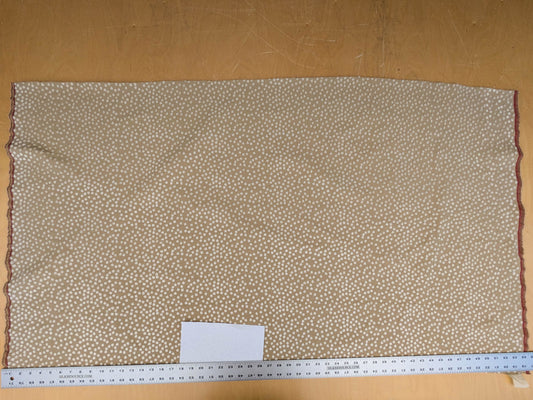 Scalamandre Dotty Eggshell Toast Brown White Chenille Jacquard Heavy Dots Circles Animal Skin MSRP USD 410/y
