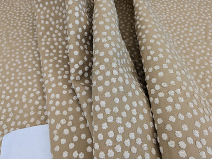Scalamandre Dotty Eggshell Toast Brown White Chenille Jacquard Heavy Dots Circles Animal Skin MSRP USD 410/y