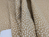 Scalamandre Dotty Eggshell Toast Brown White Chenille Jacquard Heavy Dots Circles Animal Skin MSRP USD 410/y