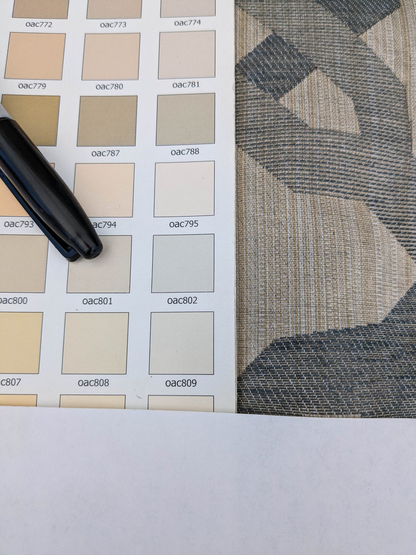 Scalamandre Alexander Carbon  Beige Blue  Diamond Woven Cotton Linen Blend Knots Lattice from Belle Jardin  MSRP USD 428/y