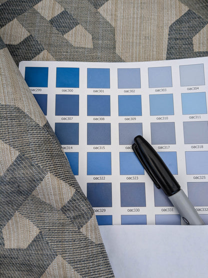 Scalamandre Alexander Carbon  Beige Blue  Diamond Woven Cotton Linen Blend Knots Lattice from Belle Jardin  MSRP USD 428/y