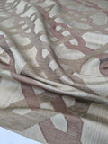 Scalamandre Alexander Rosewood Pink Beige Diamond Woven Cotton Linen Blend Knots Lattice from Belle Jardin  MSRP USD 428/y