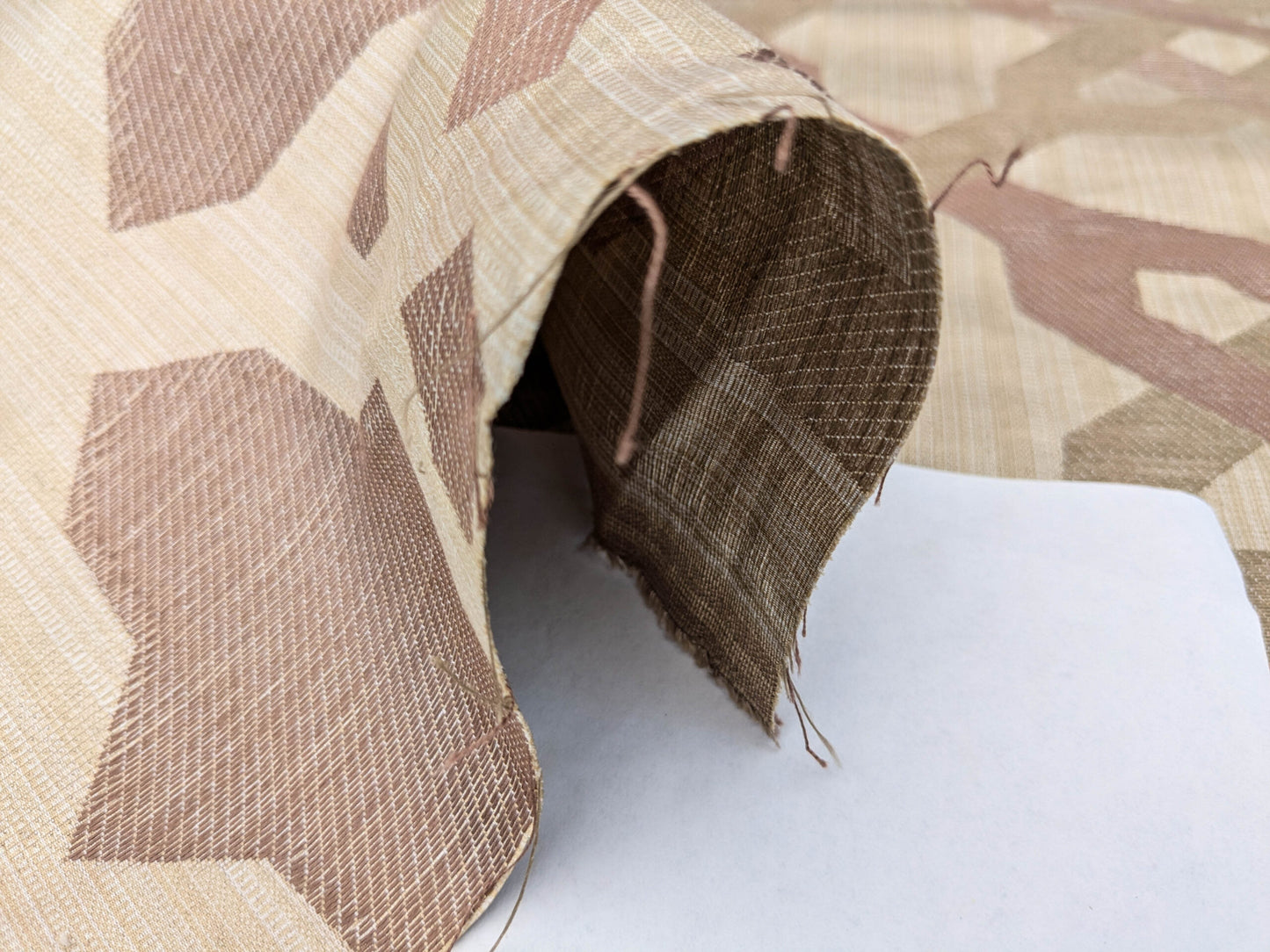 Scalamandre Alexander Rosewood Pink Beige Diamond Woven Cotton Linen Blend Knots Lattice from Belle Jardin  MSRP USD 428/y