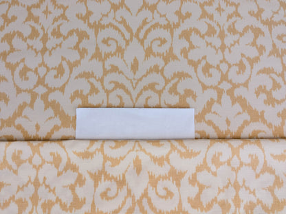 Scalamandre Swirl Yellow White Scroll Damask Ikat Linen Silk Refreshing MSRP USD 372/y