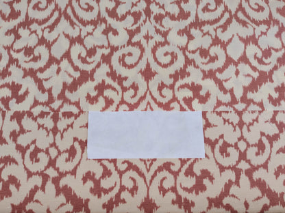 Scalamandre Swirl Red White Scroll Damask Ikat Linen Silk MSRP USD 372/y