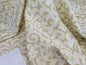 Scalamandre Swirl Green White Scroll Damask Ikat Linen Silk MSRP USD 372/y