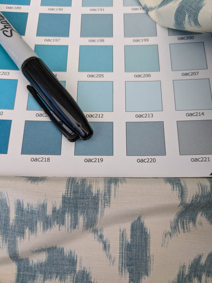 Scalamandre Swirl Blue White Scroll Damask Ikat Linen Silk MSRP USD 372/y