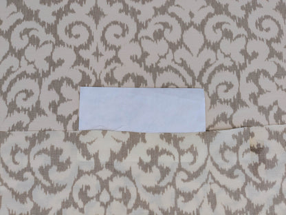 Scalamandre Swirl Beige  White Scroll Damask Ikat Linen Silk MSRP USD 372/y