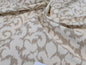 Scalamandre Swirl Beige  White Scroll Damask Ikat Linen Silk MSRP USD 372/y