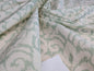 Scalamandre Swirl Seafoam Aqua Blue Green White Scroll Damask Ikat Linen Silk MSRP USD 372/y
