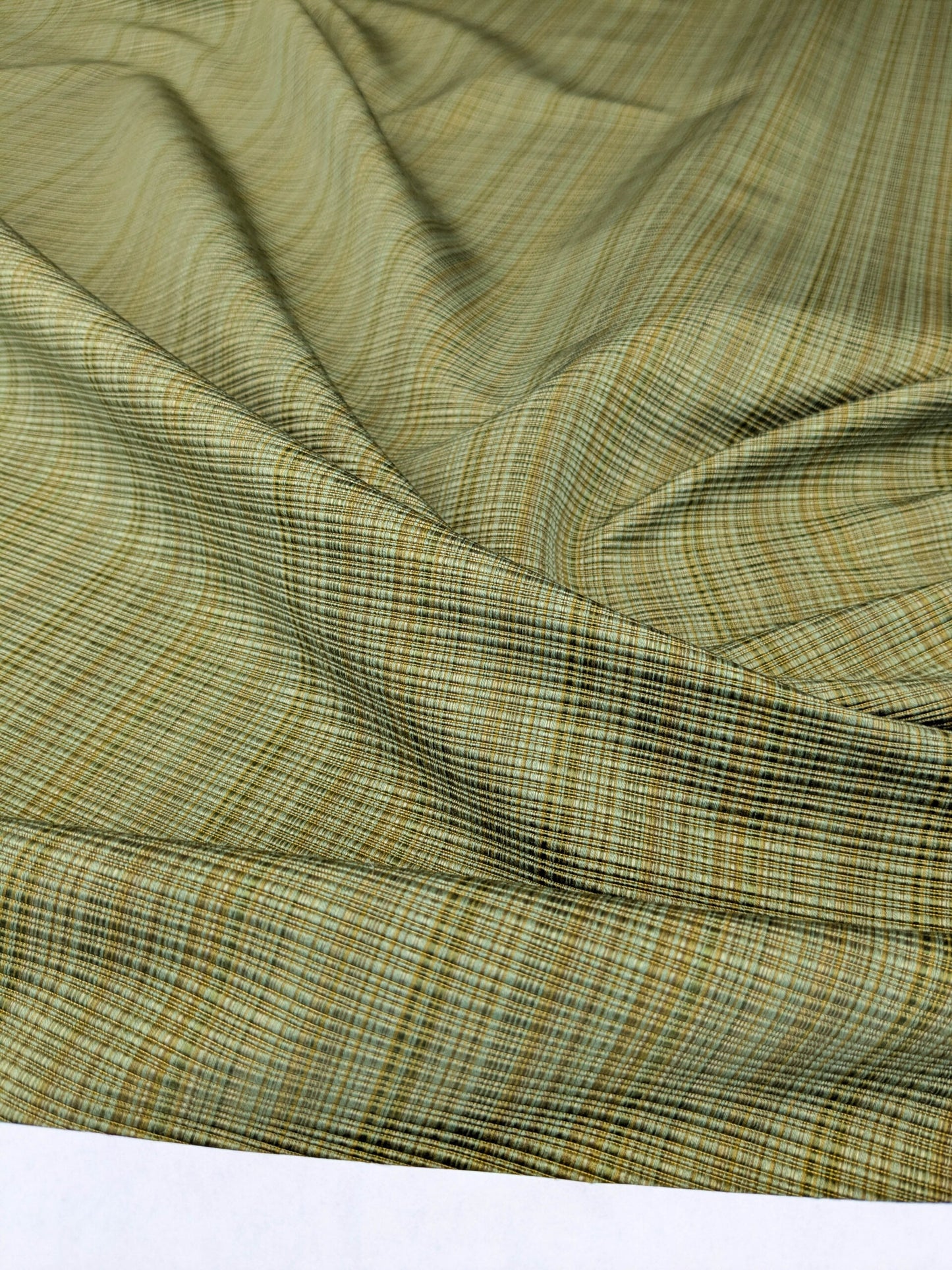 Scalamandre Old World Weavers Umbria Grass Green Strie Jacquard Woven Cotton MSRP USD342/y