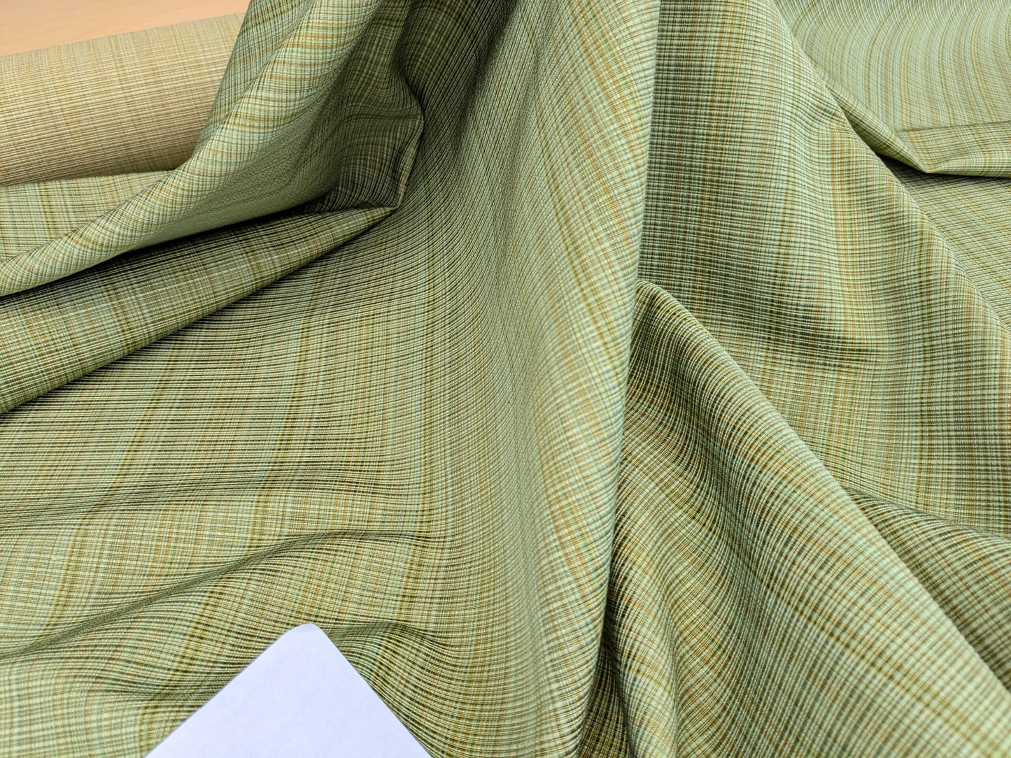 Scalamandre Old World Weavers Umbria Grass Green Strie Jacquard Woven Cotton MSRP USD342/y