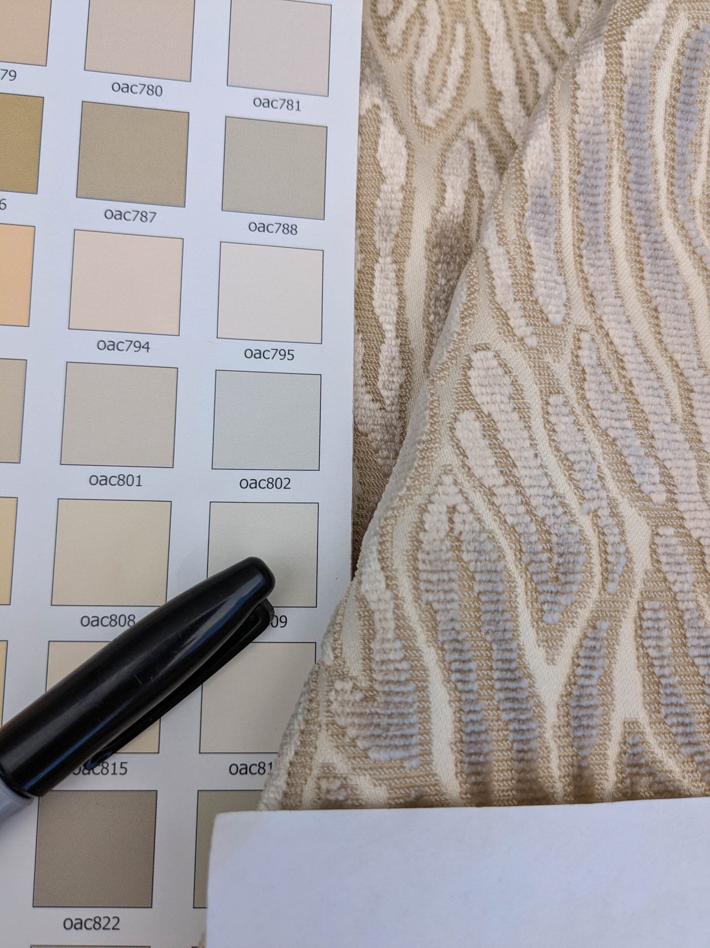 0.86 yards Scalamanre Faux Bois Velvet Sand Beige Abstract MSRP USD480/y