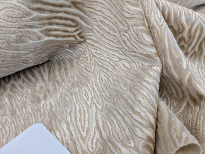 0.75 yards Scalamanre Faux Bois Velvet Sand Beige Abstract MSRP USD480/y