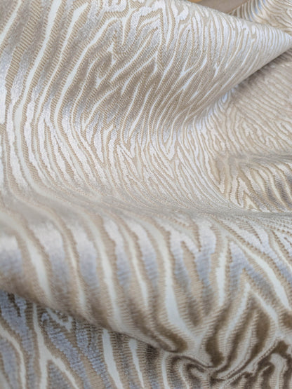 0.86 yards Scalamanre Faux Bois Velvet Sand Beige Abstract MSRP USD480/y