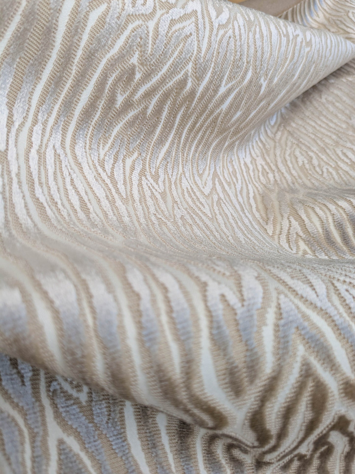 0.75 yards Scalamanre Faux Bois Velvet Sand Beige Abstract MSRP USD480/y