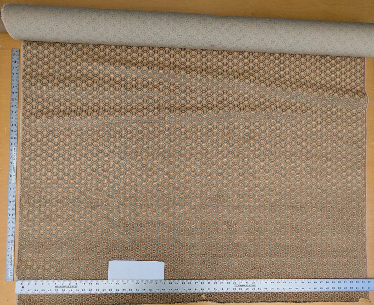 Scalamandre Old World Weavers Manet Sable Blue  Brown Velvet Viscose Small Scales Geometric MSRP USD570/y