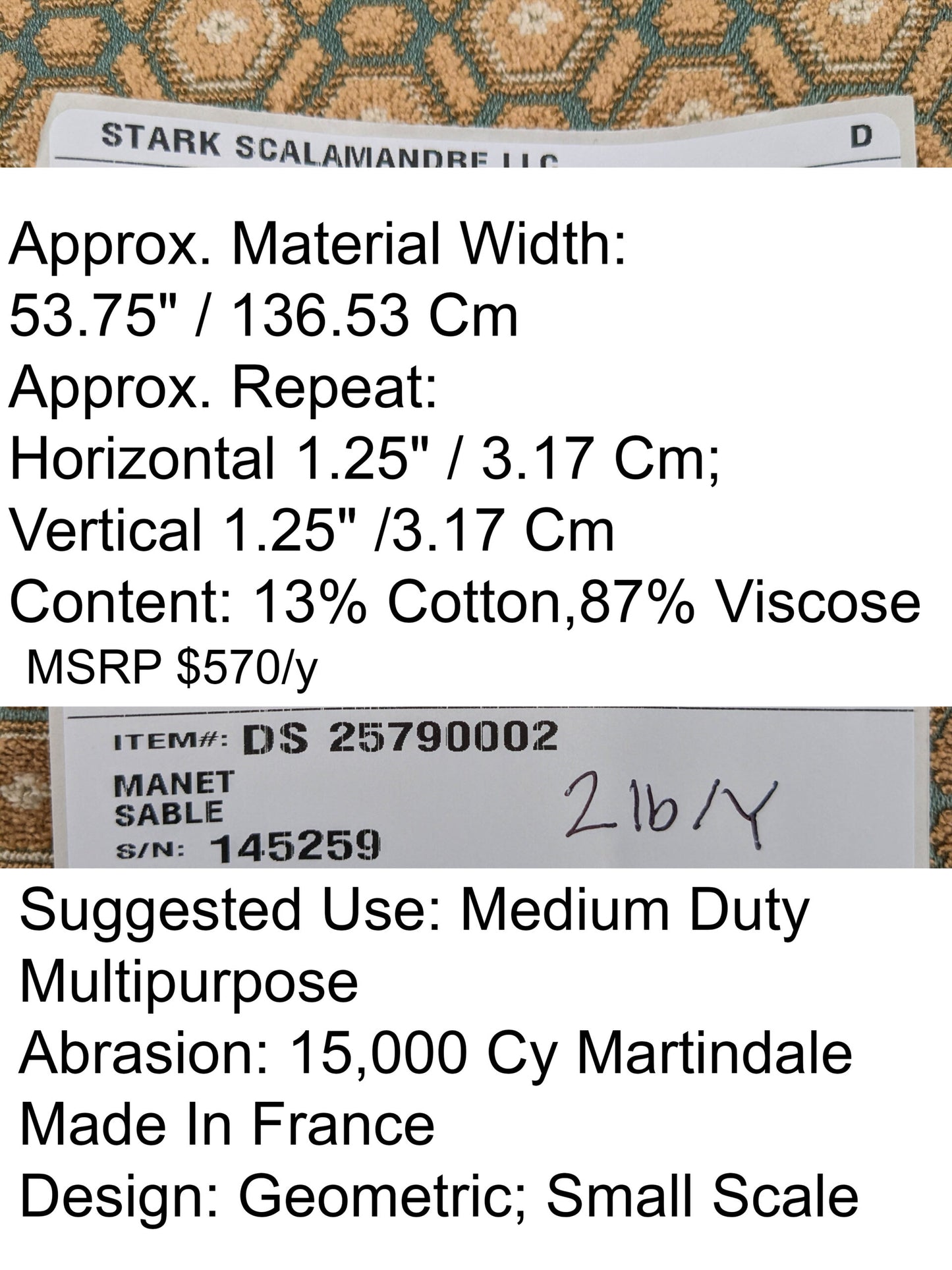 Scalamandre Old World Weavers Manet Sable Blue  Brown Velvet Viscose Small Scales Geometric MSRP USD570/y