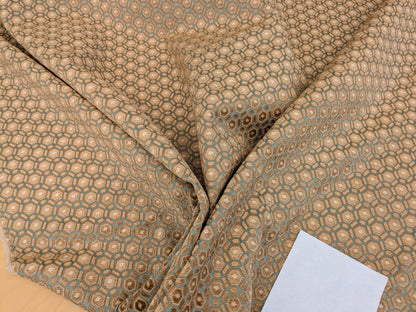 Scalamandre Old World Weavers Manet Sable Blue  Brown Velvet Viscose Small Scales Geometric MSRP USD570/y