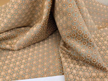 Scalamandre Old World Weavers Manet Sable Blue  Brown Velvet Viscose Small Scales Geometric MSRP USD570/y