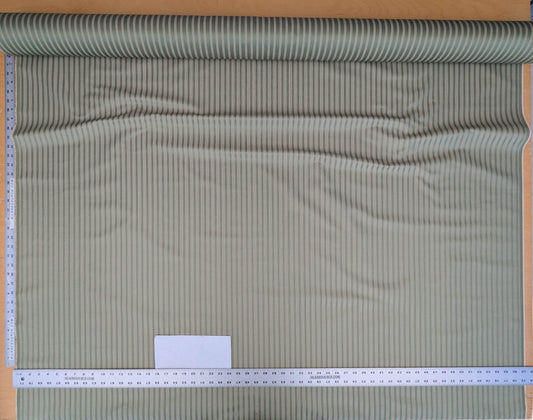 Scalamandre Chopin Stripe Reseda Green Bay Grey Green Silk Cotton MSRP USD 240/Yard