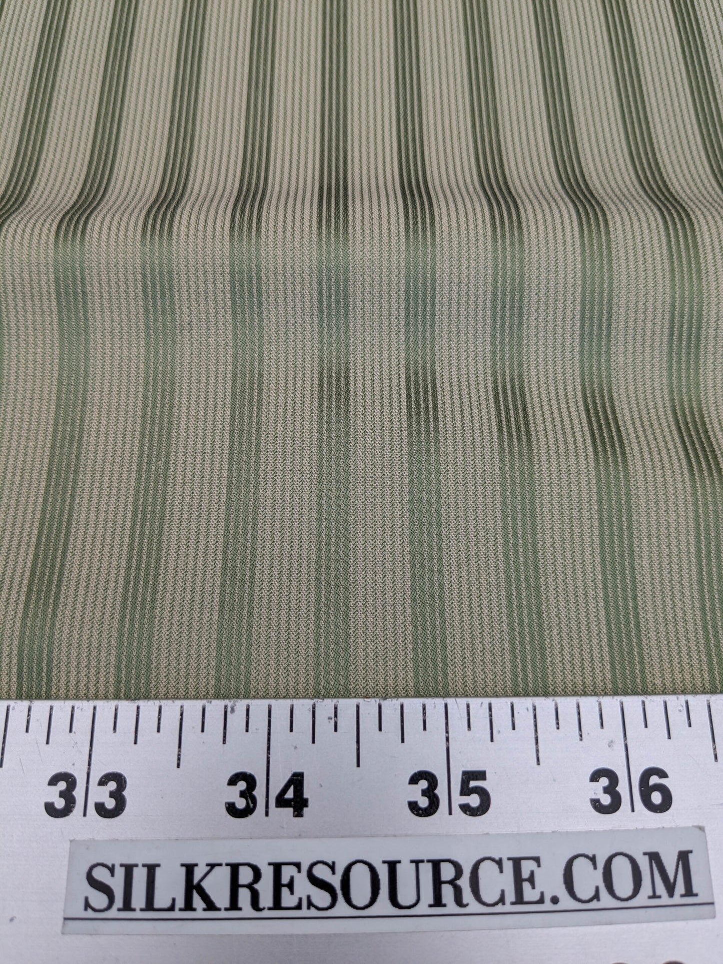 Scalamandre Chopin Stripe Reseda Green Bay Grey Green Silk Cotton MSRP USD 240/Yard