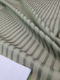 Scalamandre Chopin Stripe Reseda Green Bay Grey Green Silk Cotton MSRP USD 240/Yard