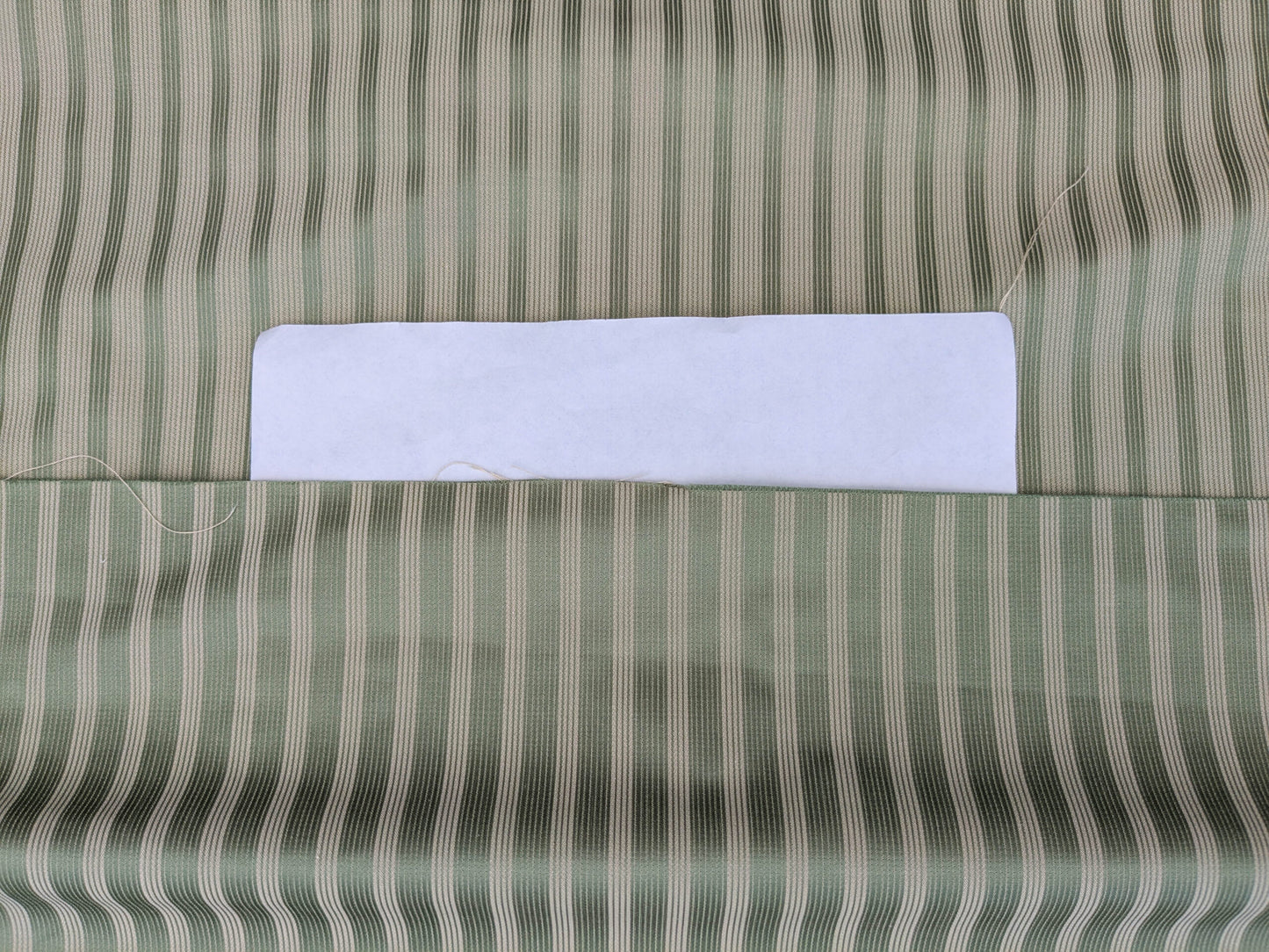 Scalamandre Chopin Stripe Reseda Green Bay Grey Green Silk Cotton MSRP USD 240/Yard